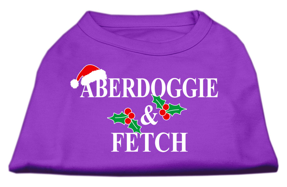 Aberdoggie Christmas Screen Print Shirt Purple L
